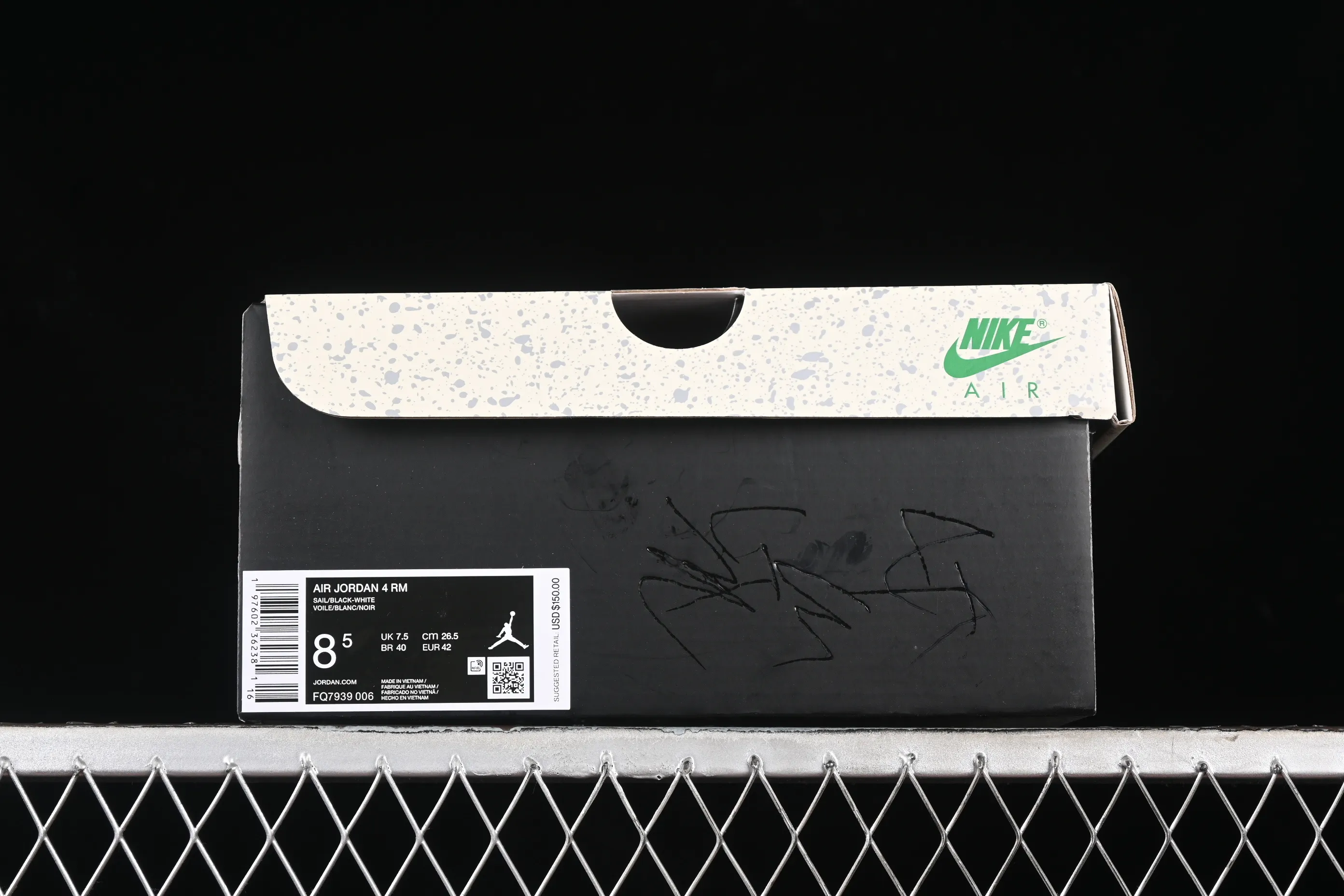 All categories Air Jordan Jordan series basketball shoes Air Jordan 4 Air Jordan 4 "Remastered" AJ4 Joe 4 remake raw rubber black FQ7939-006
